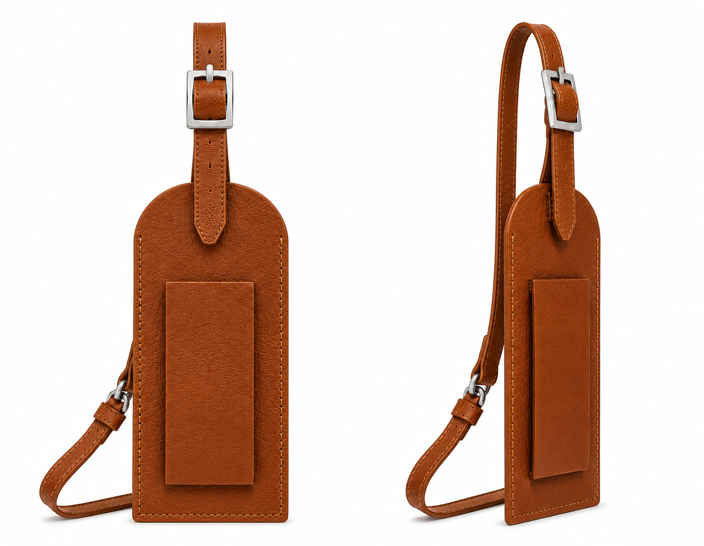 093 Cognac Leather Luggage Tag (image for) 093 Cognac Leather Luggage Tag